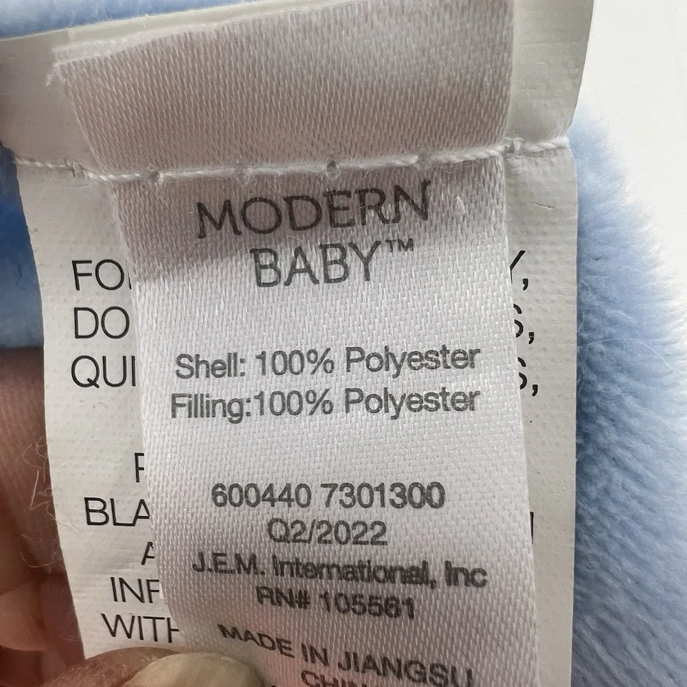 Modern Baby‎ Blue Puppy Dog Lovey Rattle Security lovies Infant Plush